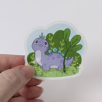 Chubby Purple Dinosaur Jungle Sticker