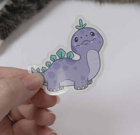 Chubby Purple Dinosaur Sticker