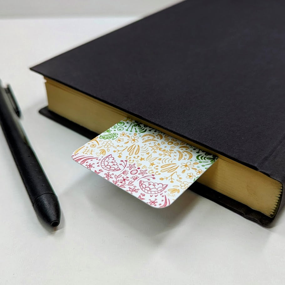 Floral Doodles Paper Bookmark