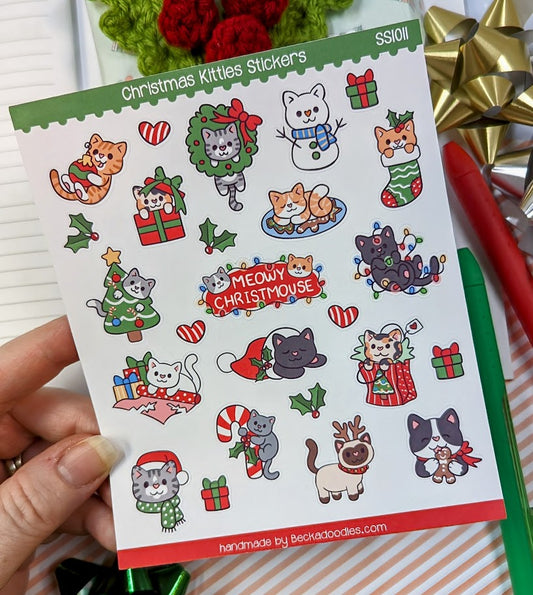 Christmas Kitties Sticker Sheet