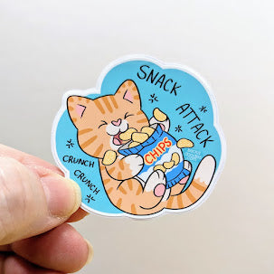 Snack Attack Cat Sticker