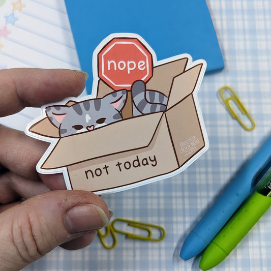 Nope Not Today Cat Sticker