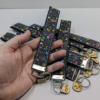 Doodles Fabric Wristlet Keychain