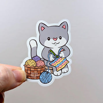 Crochet Cat Sticker