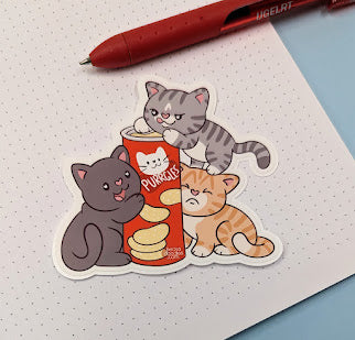 Kittens Love Chips Sticker