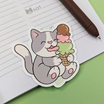 Ice Cream Cat Sticker