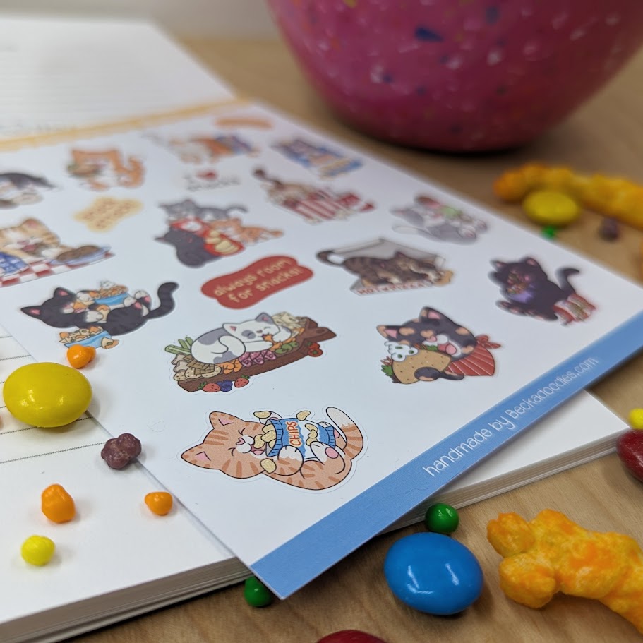 Snacky Cats Sticker Sheet
