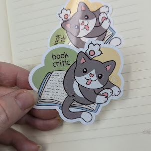 Book Critic Cat Sticker