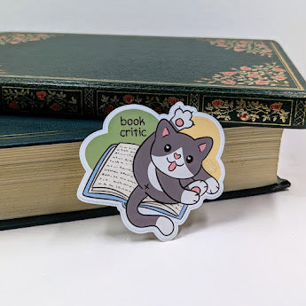 Book Critic Cat Sticker