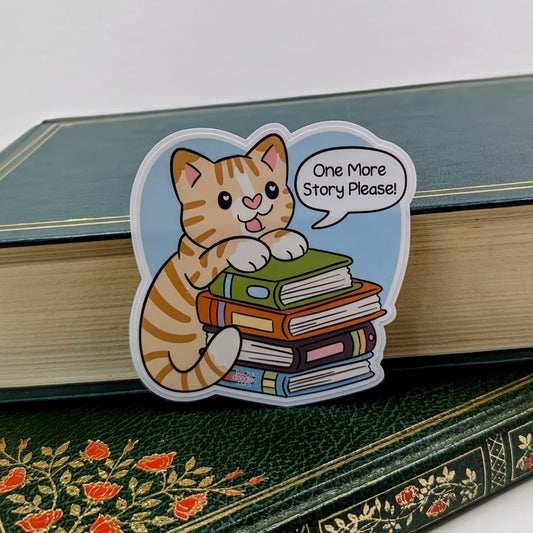 One More Story Cat Sticker