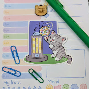 Happy New Year Cat Tower Sticker