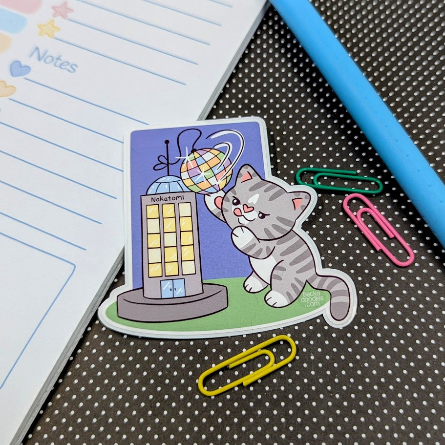 Happy New Year Cat Tower Sticker