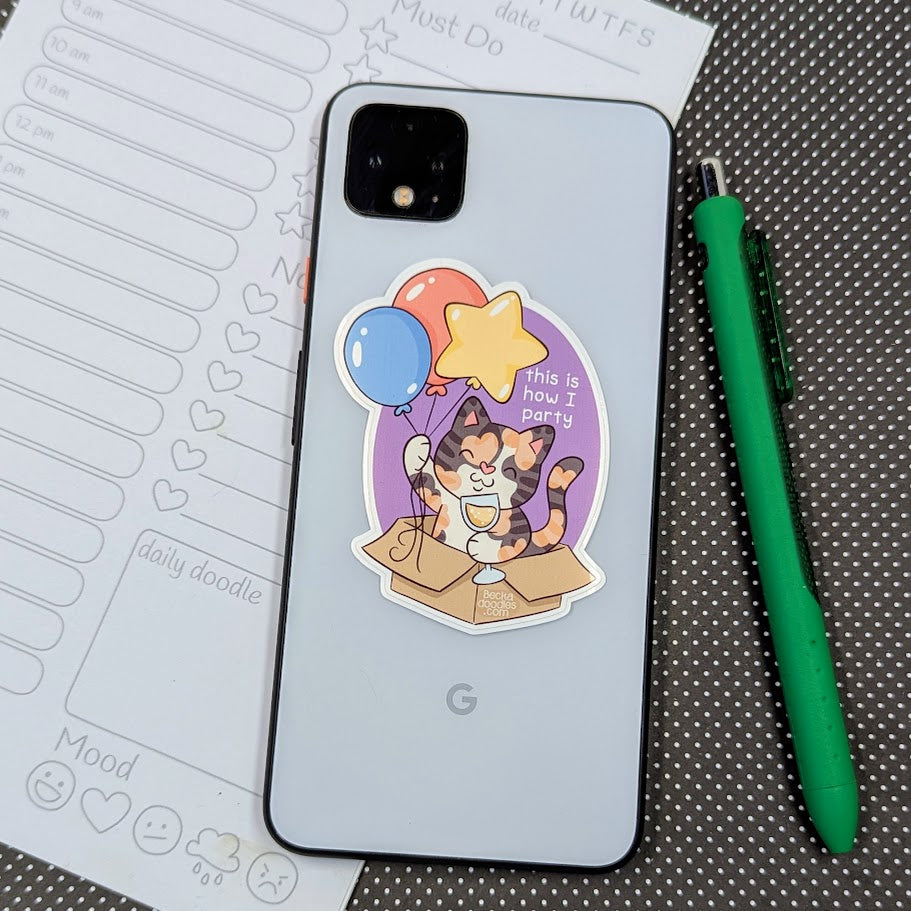 This Is How I Party Cat Sticker