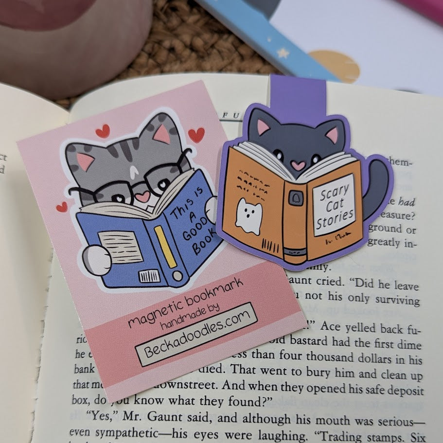 Scary Stories Cat Magnetic Bookmark