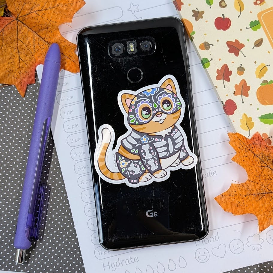 Sugar Skull Cat Sticker