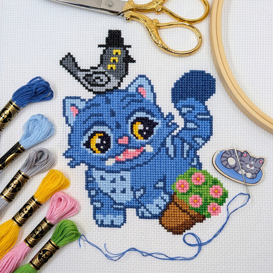 Derpy Tiger Flower Pot Cross Stitch Pattern
