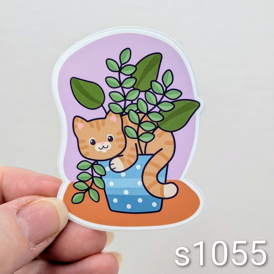 Cat Planter Sticker