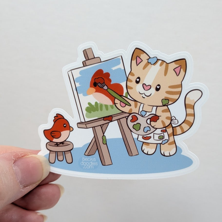 Painting Cat Sticker