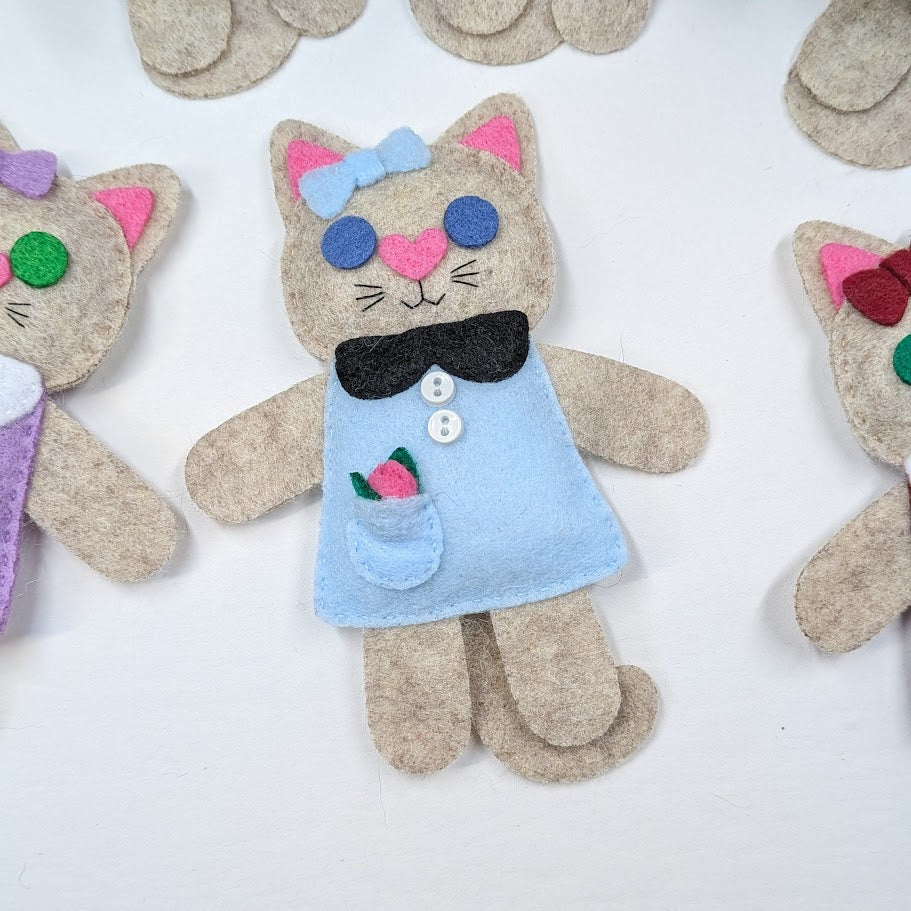Beige Little Kitty Dolly Felt Plush Toy