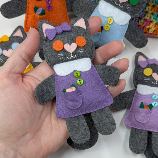 Dark Gray Little Kitty Dolly Felt Plush Toy