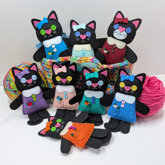 Black Little Kitty Dolly Felt Plush Toy