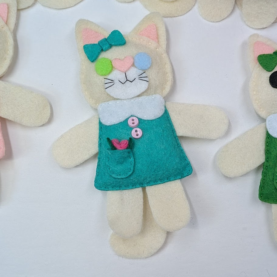 Cream Little Kitty Dolly Felt Plush Toy