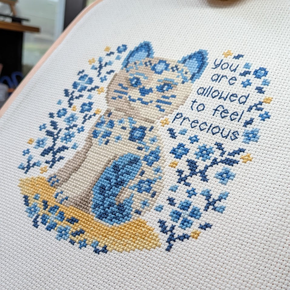 Precious Porcelain Cat Cross Stitch Pattern