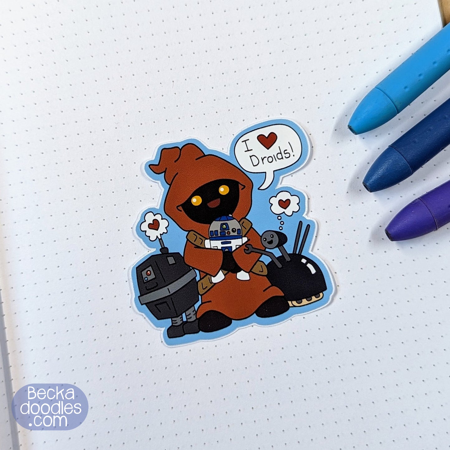 I Love Droids Sticker