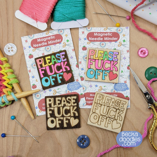 Please F Off Wood Needle Minder