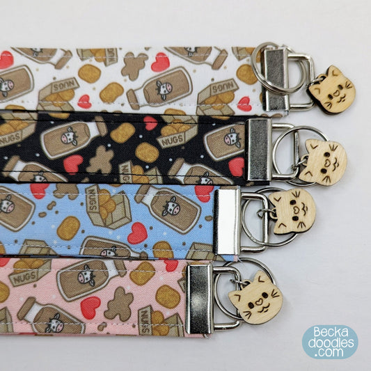 Chicky Nugs Fabric Wristlet Keychain