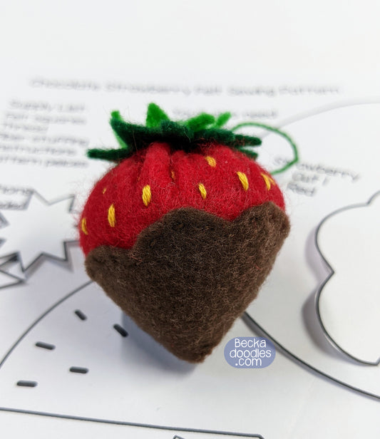 Chocolate Covered Strawberry Felt Sewing Pattern