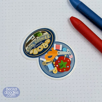 Cookie Tin Sewing Box Sticker