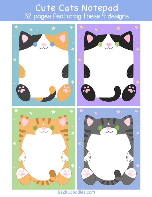 Chubby Cats Notepad (mixed pages)