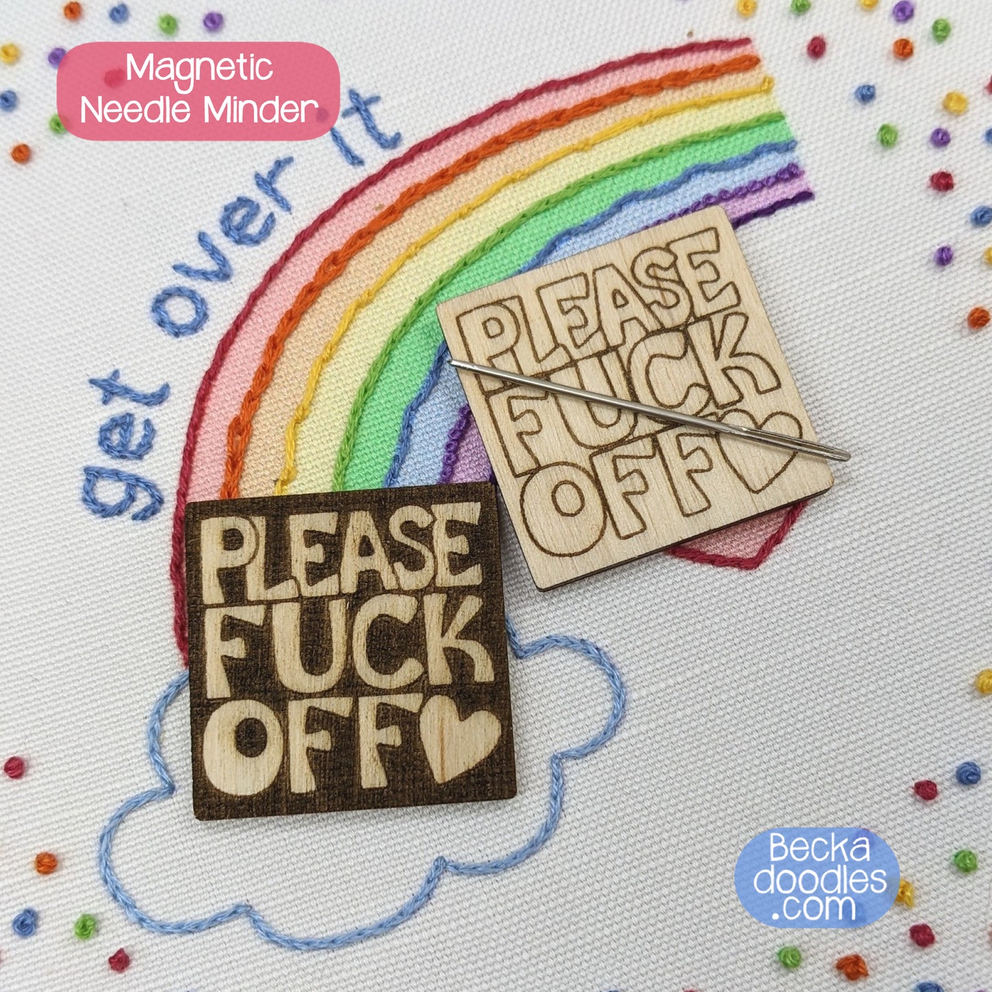 Please F Off Wood Needle Minder
