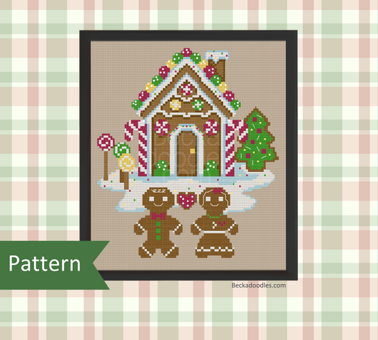 Gingerbread House Cross Stitch Pattern