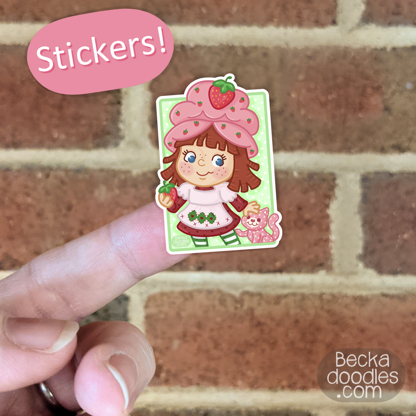 Strawberry Girl Sticker