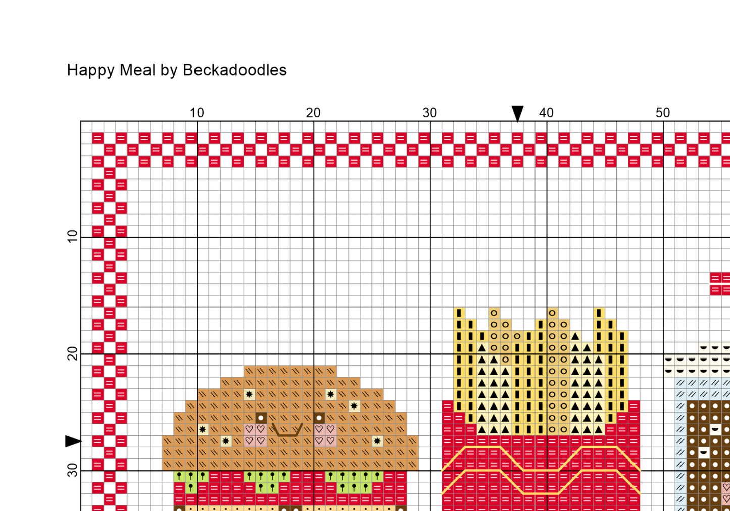 Happy Meal Cross Stitch Pattern