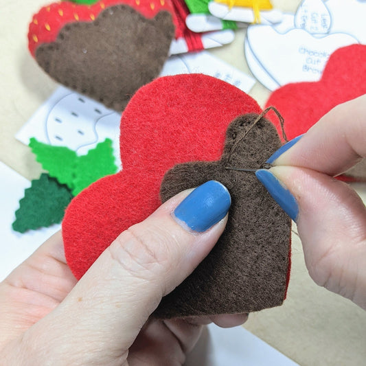 Chocolate Strawberry Heart Felt Sewing Pattern