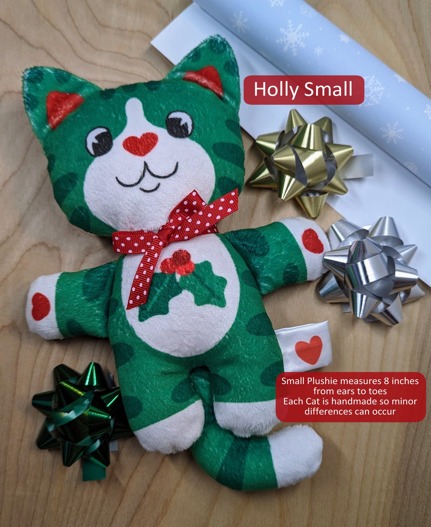 Holly Christmas Cat Plushie