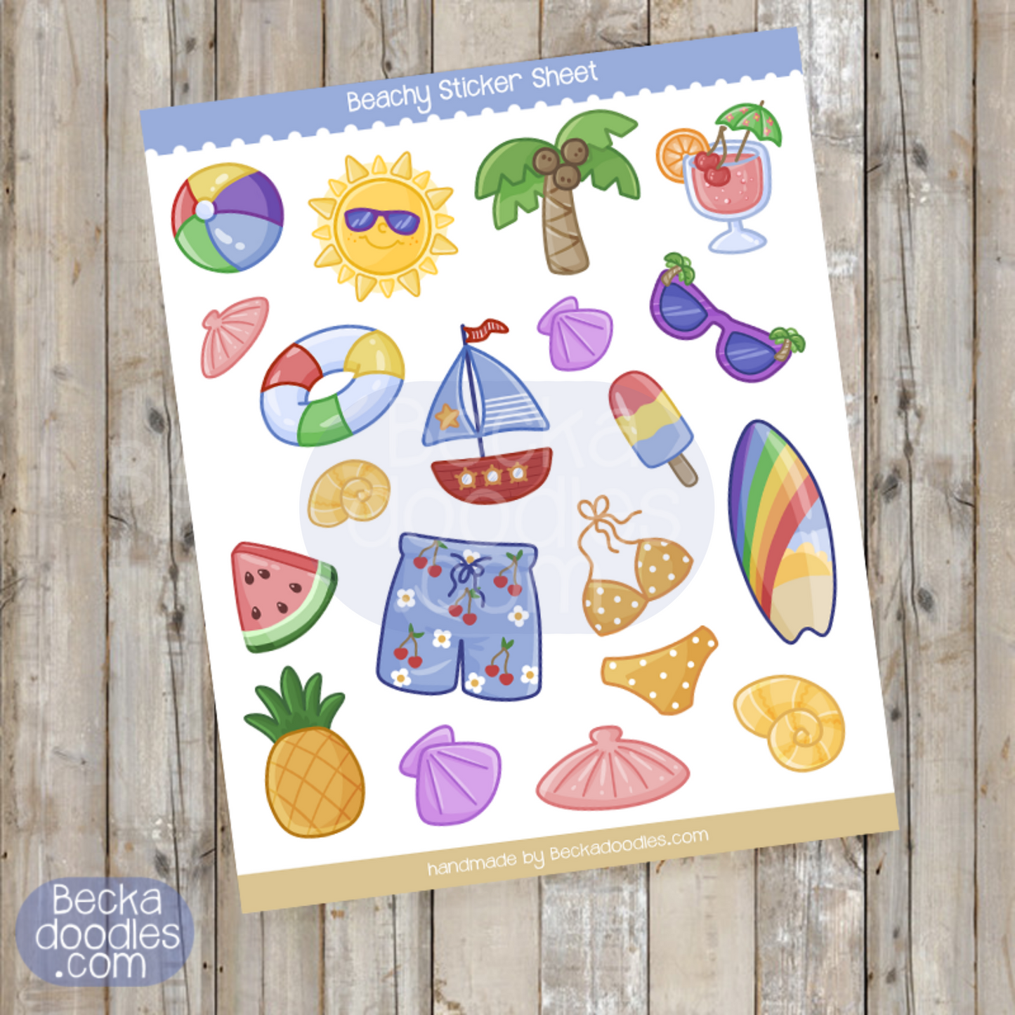 Beachy Sticker Sheet