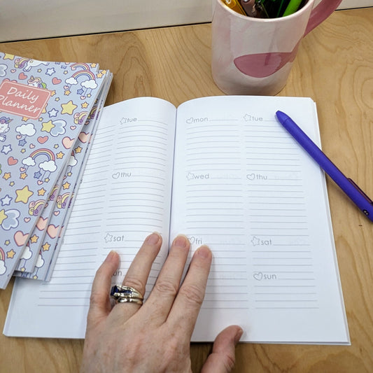 Unicorn Rainbows Daily Undated Planner