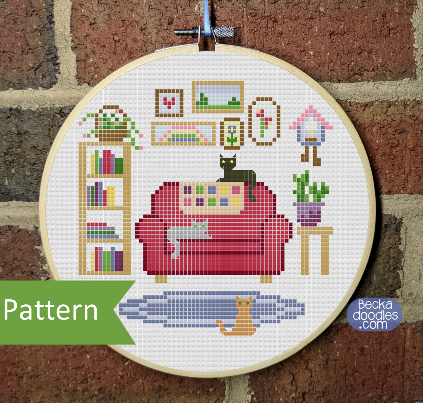 Cat Room Cross Stitch Pattern