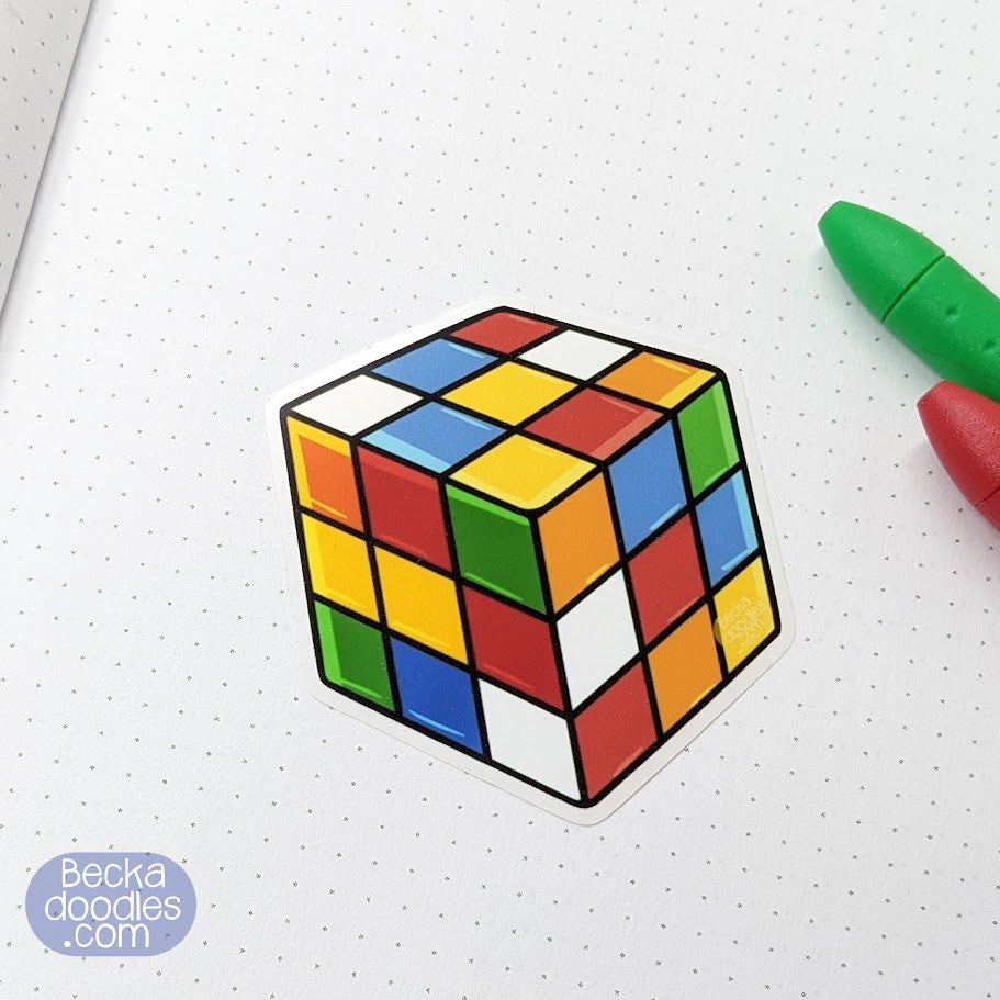 80's Puzzle Cube Sticker