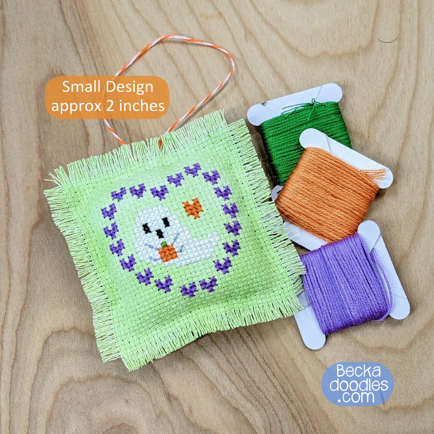 Ghost Heart Halloween Cross Stitch Pattern