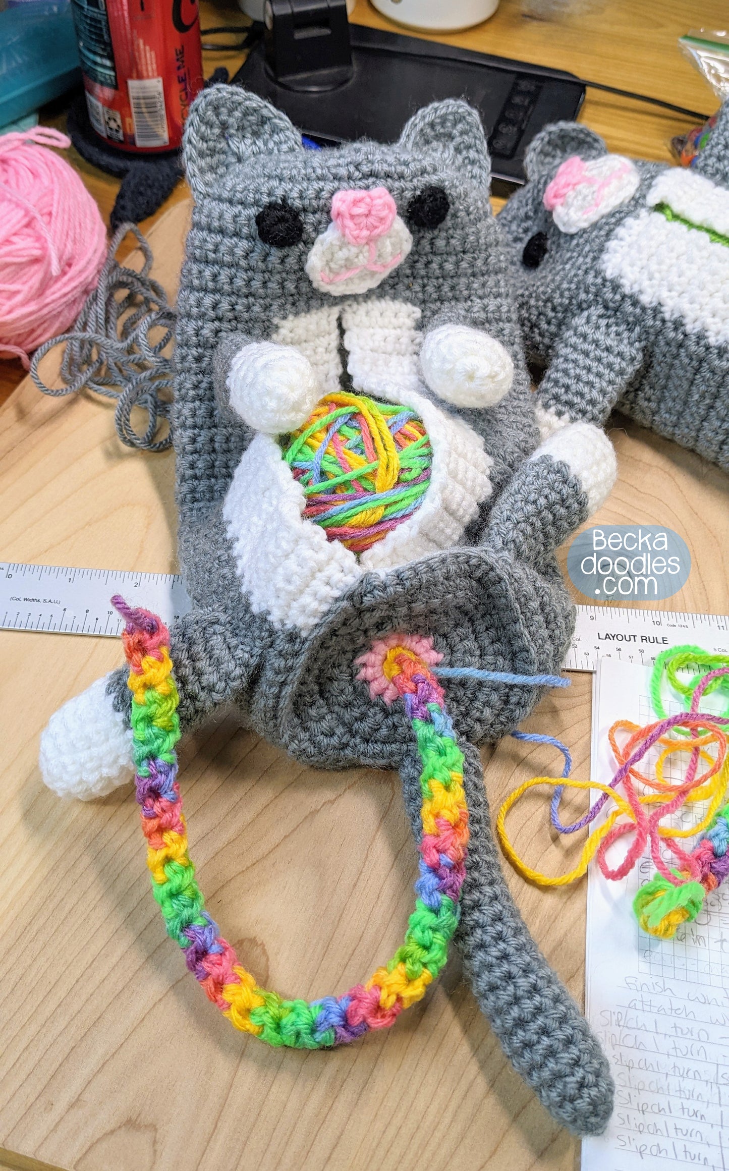 Crochet Cat Yarn Bag Pattern