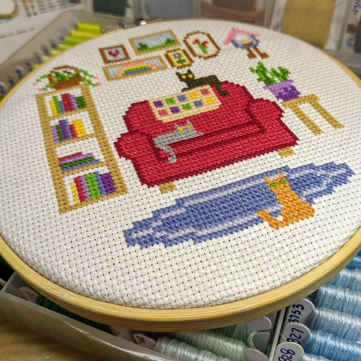 Cat Room Cross Stitch Pattern
