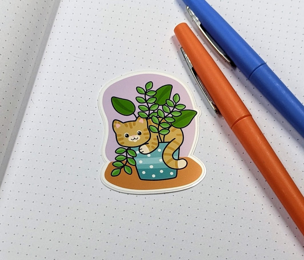 Cat Planter Sticker