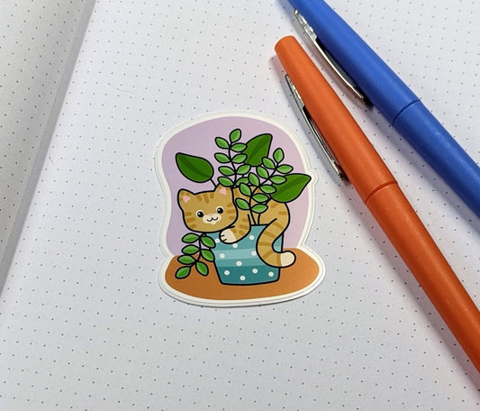 Cat Planter Sticker