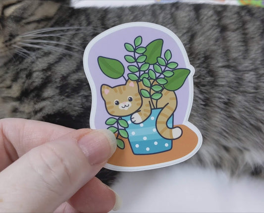 Cat Planter Sticker