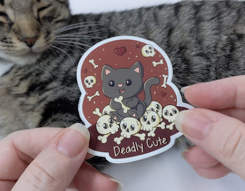 Deadly Cute Cat Sticker